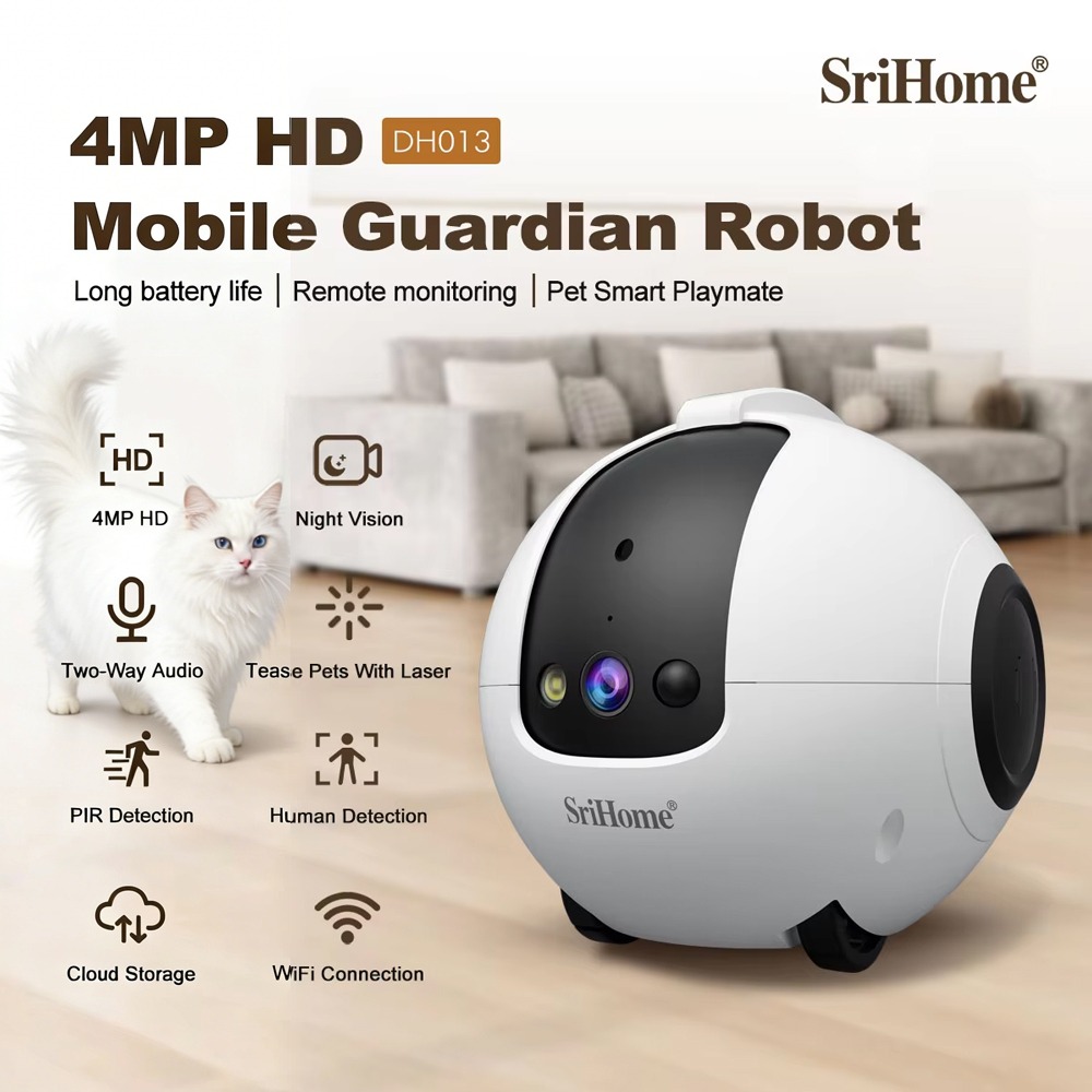Smart Home Camera Ezviz - Srihome 4MP Mobiele Intelligente Robotcamera, op